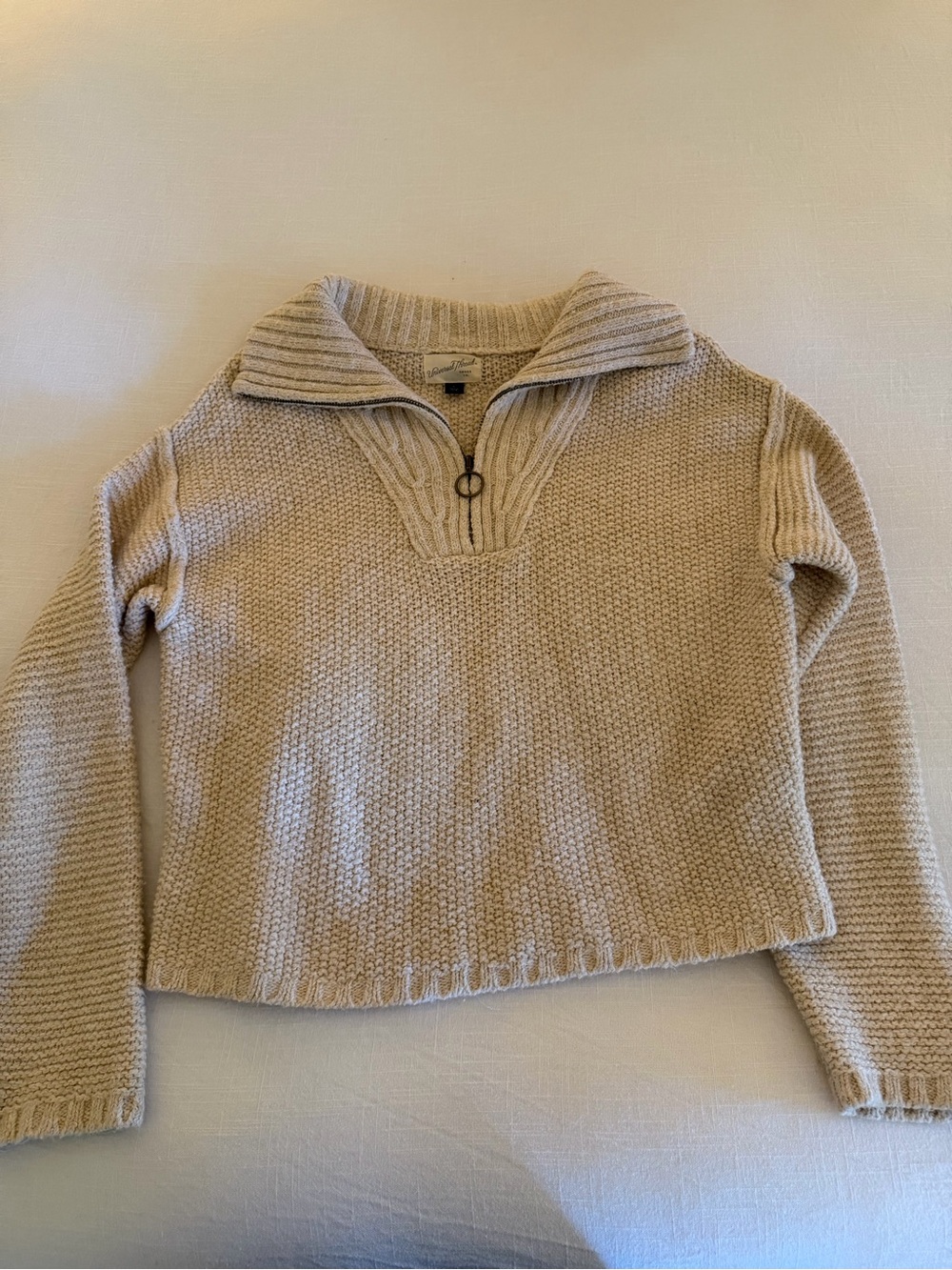 Cotton Blend Quarter zip Fisherman Sweater